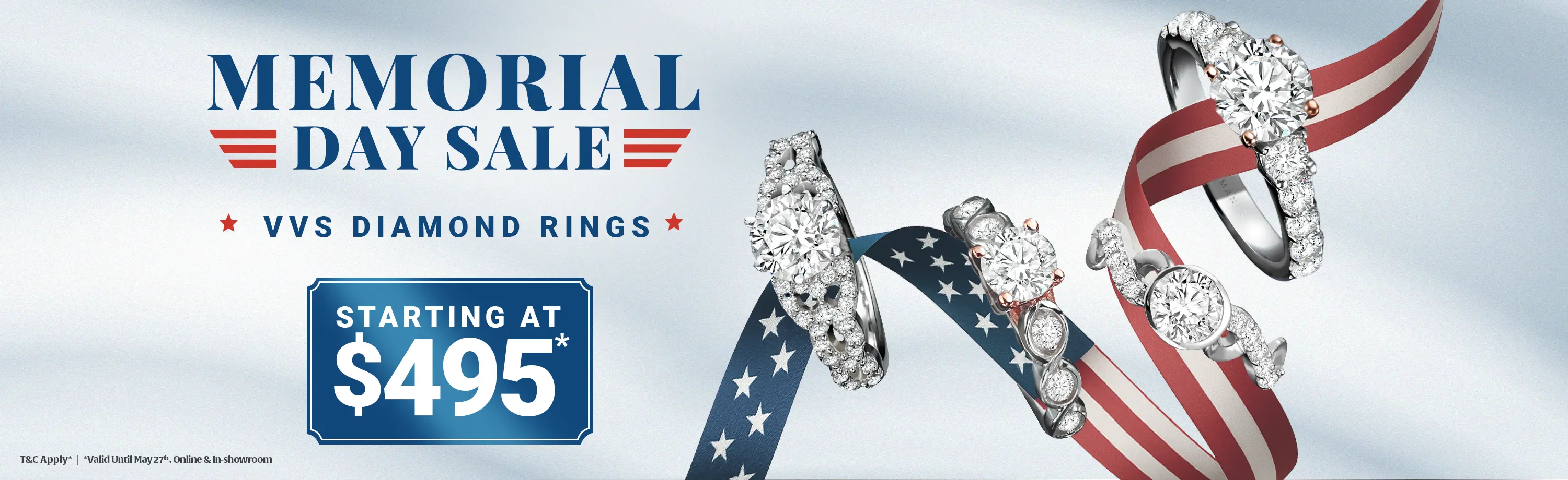Memorial Day Sale 2025 | VVS Diamond Rings Starting $495