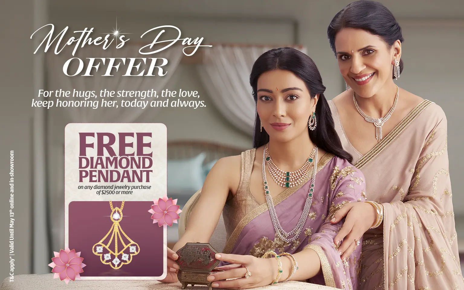 Mothers Day 2025 Mobile Banner | Free Diamond Pendant *